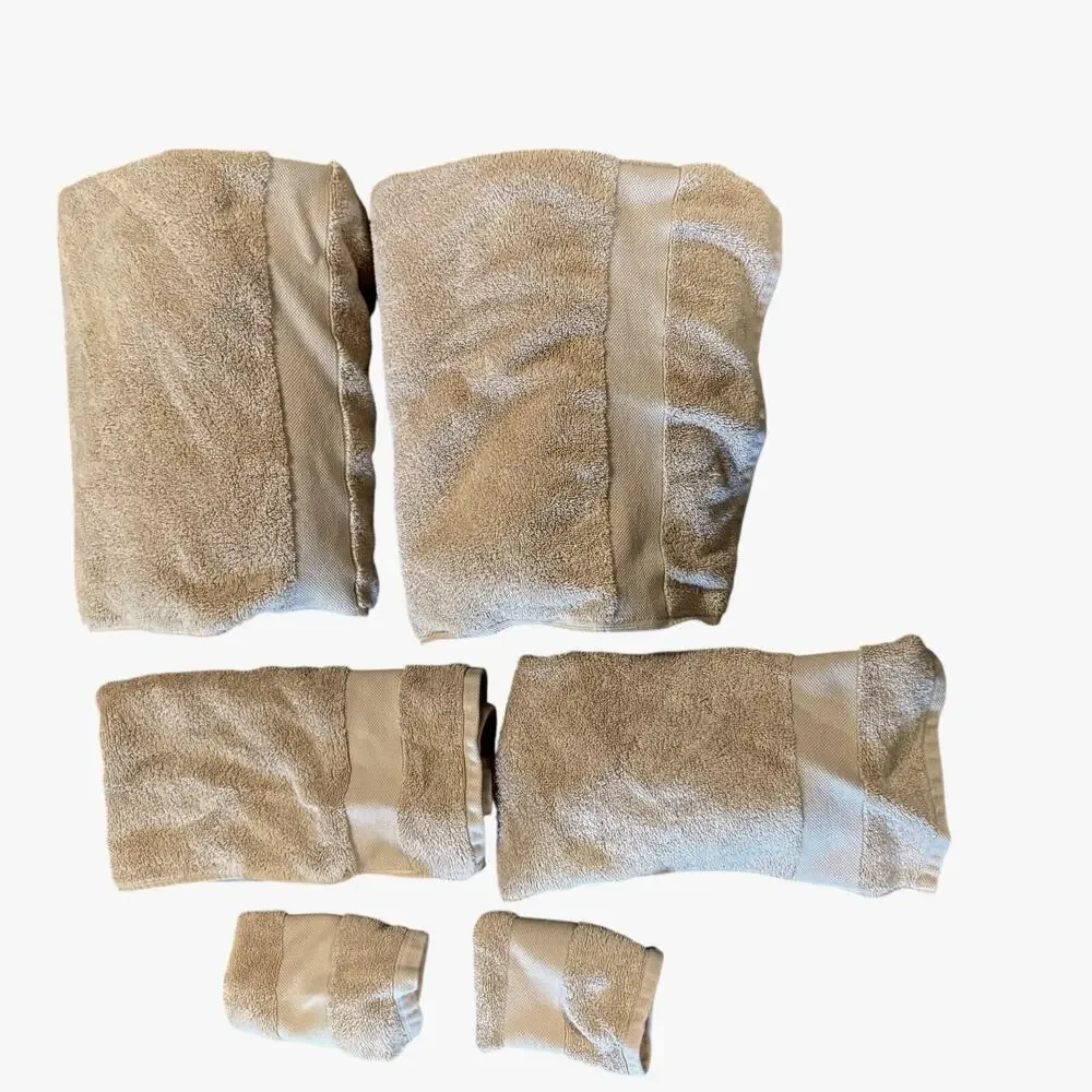 Lauren Ralph Lauren 6 Piece Set 2 Bath Two Hand Towel & 2 Washclothes Beige
